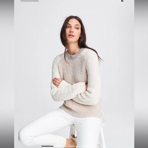 Rag & Bone Davis Sweater. Wool Crew Neck. Size Small Color: Creme/Beige